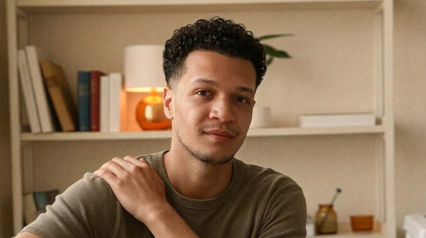Jaquis Brantley, founder of Axis Marketing AI, relaxed with books, on a 30-day plan to learn marketing automation fast